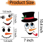 41 PCS Snowman Face Stickers for Crafts Christmas Vinyl Snowman Face Decals for - Image 4