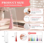90Pcs Acrylic Bookmark Blanks Kit-30 Set Clear Acrylic Bookmarks 6" x 1.6" - Image 3