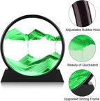 rysnwsu 3D Dynamic Sand Art Liquid Motion, Moving Sand Art Picture Round Glass - Image 3