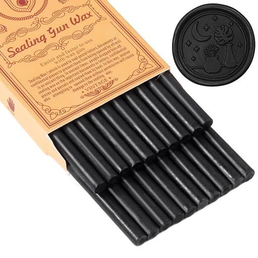 Black Sealing Wax Sticks, WASOHLING 20Pcs Glue Gun Wax Seal Sticks by WASOHLING