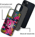 ZHEGAILIAN Case for iPhone 14 Plus, Panther Leopard Flower Durable Shockproof - Image 2