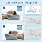 Cervical Neck Pillow for Pain Relief, Memory Foam Contour Orthopedic Pillow - Image 5