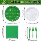 Qyeahkj 100 Pcs Golf Party Supplies Golf Ball Disposable Plates and Napkins Set - Image 2