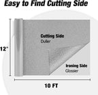 VinylRus Silver Glitter HTV Heat Transfer Vinyl Roll-12 x 10ft Silver - Image 4