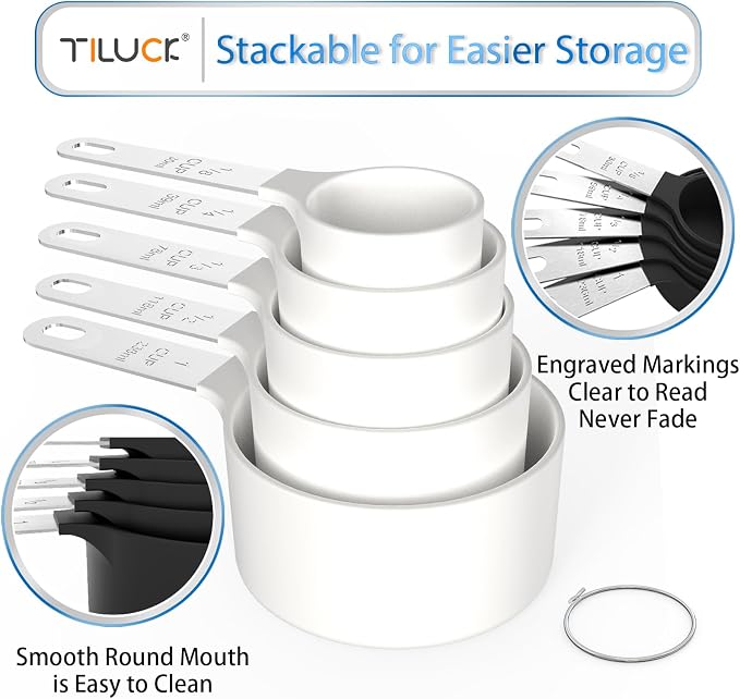 Measuring Cups & Spoons Set, Stackable Cups and Spoons | Nesting Measure Cups - Image 4