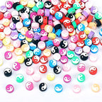 100pcs Colorful Ying Yang Polymer Clay Spacer Beads - Image 6