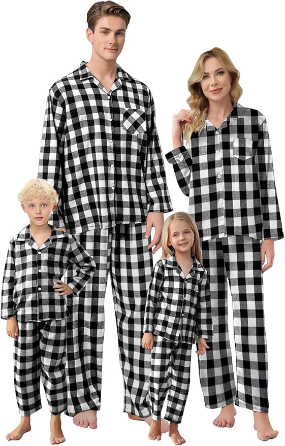 Schbbbta Family Matching Pajamas Holiday Sleepwear Long Sleeve Pjs Sets