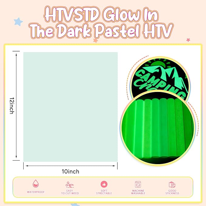 HTVSTD Dark Boho Heat Transfer Vinyl 8Sheets 12×10in Iron on Vinyl | Pastel - Image 2