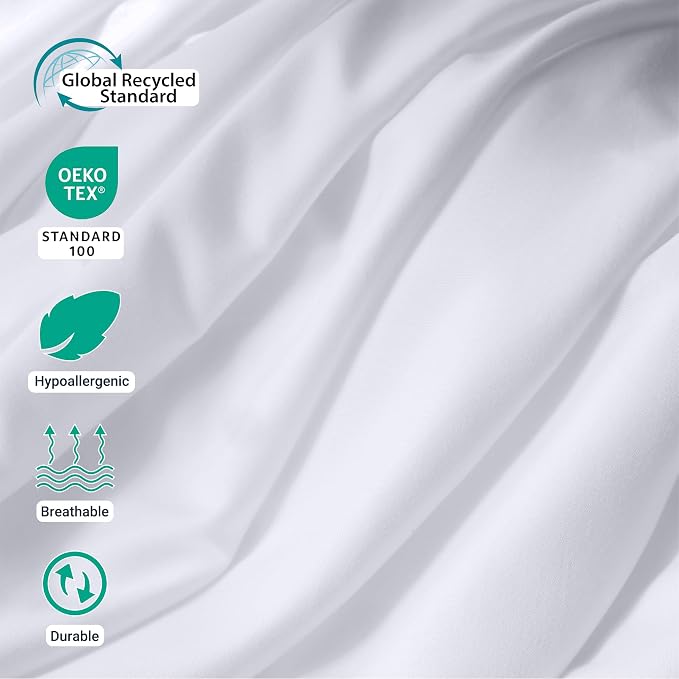 ZPECC Full Flat Sheet Only 4 Pack, Durable White Top Bed Sheets Hypoallergenic - Image 2