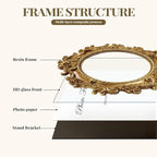 Cuspin Vintage Round Gold Picture Frame 4x4 Inch, Ornate Floral Resin Photo - Image 5