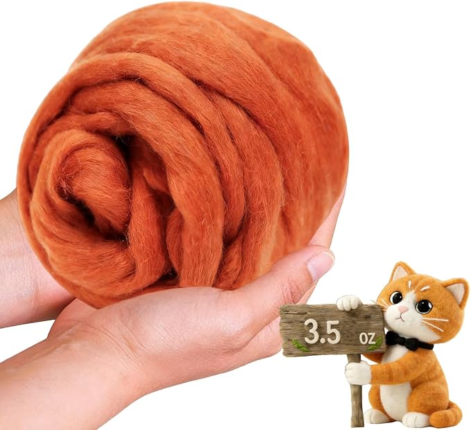 Wool Roving-3.5oz Needle Felting Wool, Soft Multi-Color Wool Fiber, Perfect by VKEDA
