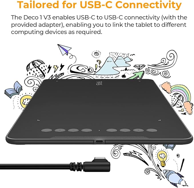 XPPen Updated Deco 01 V3 Drawing Tablet-16384 Levels of Pressure Battery-Free - Image 6