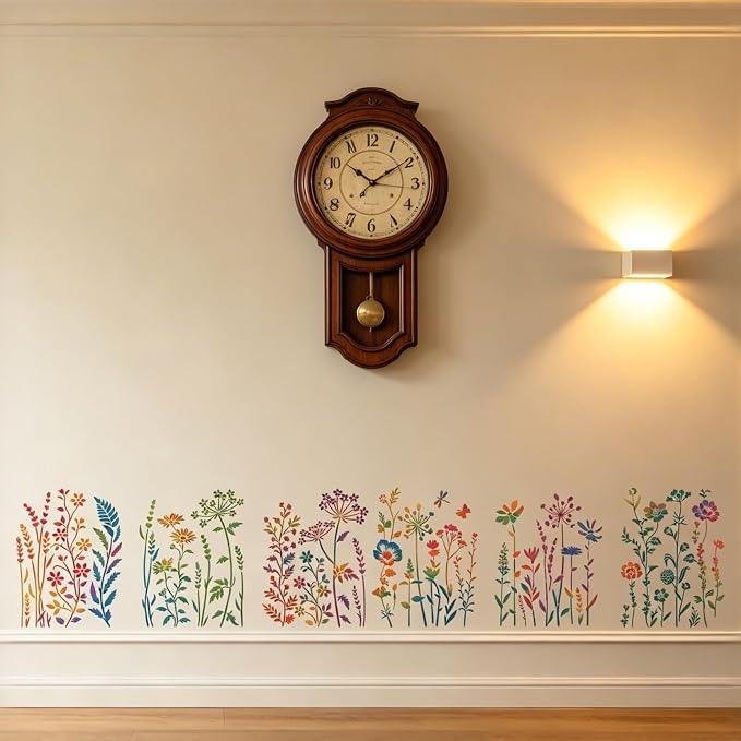6 PCS Wildflower Stencils for Painting, Reusable Large Floral for Crafts | - Image 5