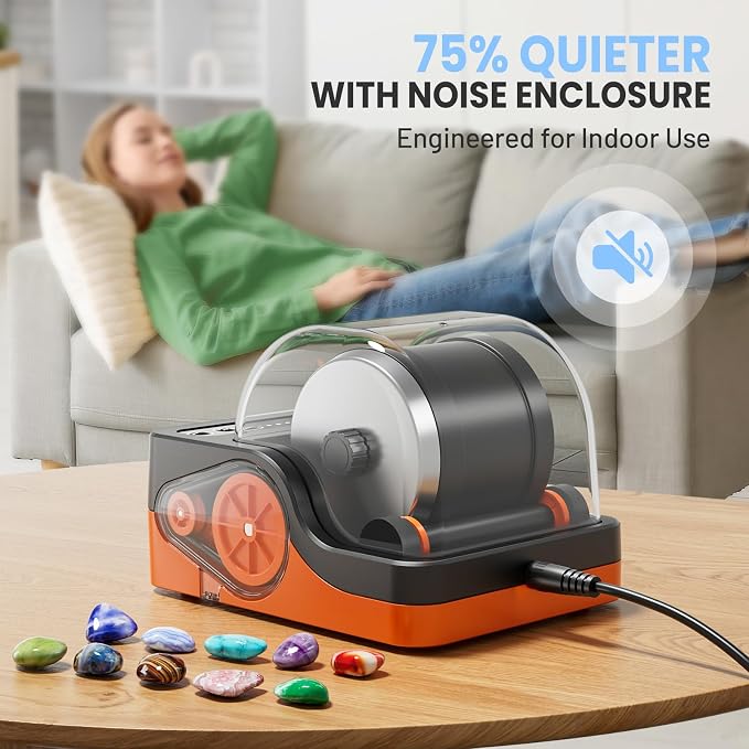 Flooyes Rock Tumbler Kit with Noise-Reduction Cover - Image 2