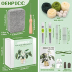 OEHPICC Needle Felting Kit for Beginners, Monstera Potted Plant Felt Kit | Wool - Image 2