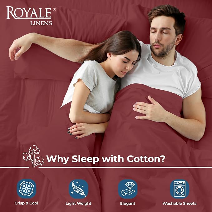 Royale Linens 100% Organic Cotton Twin Flat Sheet Only - Image 3