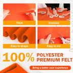 XSEINO Orange Large Felt Fabric 72" X 36 ", 1.4 mm Thick Soft Felt Fabric Sheet - Image 4