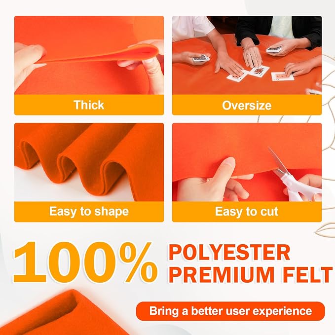 XSEINO Orange Large Felt Fabric 72" X 36 ", 1.4 mm Thick Soft Felt Fabric Sheet - Image 4