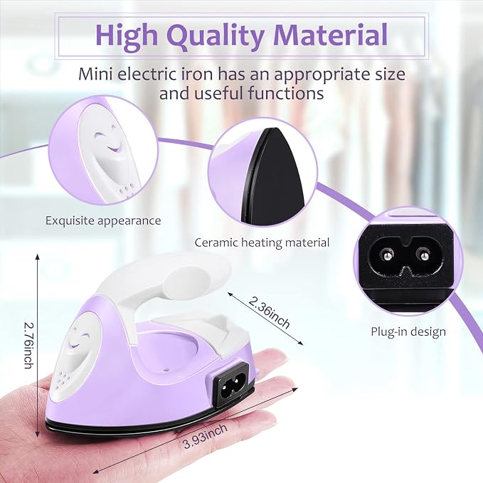 Honoson Mini Craft Iron Mini Heat Press Small Iron 3.93 x 2.36 x 2.76 in - Image 2