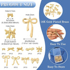 FASHEWELRY Alloy Bowknot Charms Links Golden Bow Tie Connector Charms Metal Bow - Image 4