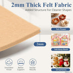 12" x 12" Felt Sheets for Crafts, 2mm Stiff Felt Fabric, Nude | 2mm Thick Stiff - Image 2