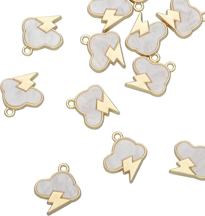 Pack of 20 Shell Charms Gold Plated Pendants Color Retention Pendants by Zicdije