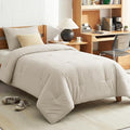 CozyLux Twin Comforter Set Beige, 2 Pieces Twin Extra Long Solid Breathable by CozyLux