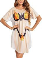 Ekouaer Women's Bikini Shirt Cover Up Short Sleeve Cute Bikini Print Cover-Up - Image 4