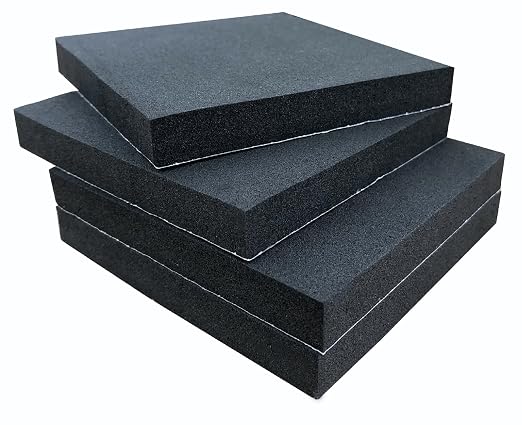 4 Pcs Foam Padding Sheet with Adhesive 6"x6"x1/2" Neoprene | Neoprene Rubber by TYESMER
