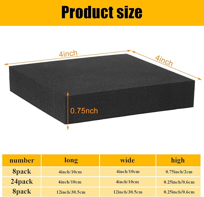 Frienda 8 Pcs Adhesive Foam Padding Sheets - Image 2