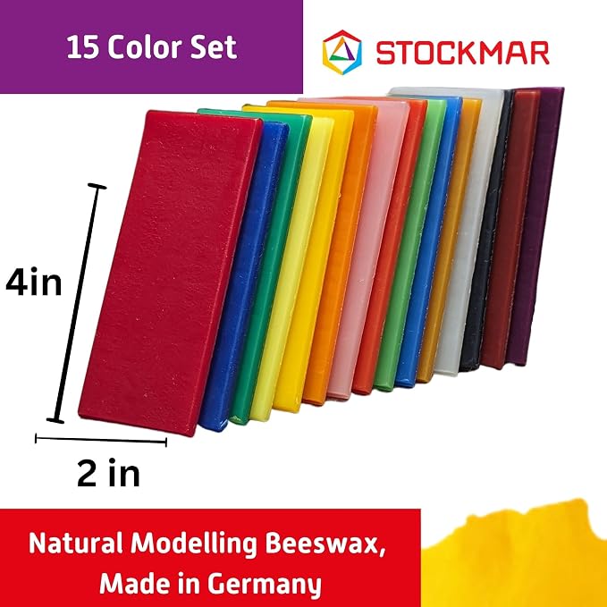 Stockmar Natural Modelling Beeswax: 15 Assorted Colors of Beeswax Sheets Safe - Image 4