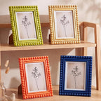 4 Pack 5 x 7 Picture Frame, Wood Beaded Boho Photo Frame, Vintage Photo Display - Image 4