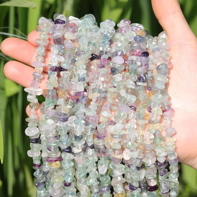 200 Pcs Crystal Chip Beads for Jewelry Making 5-8mm Fluorite | Natural Chip - Image 5