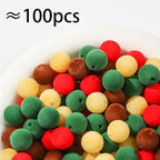 16mm Acrylic Beads 100pcs Christmas Pom Pom Bead Loose Fuzzy Faux Fur Poms Beads - Image 2