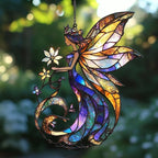 Flowers Fairy Acrylic Suncatcher Stained Glass Effect Window Car Hanging by AVAGAN