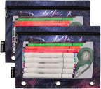 Dragon Purple Pencil Pouch for 3 Ring Binder, 2 Pack Waterproof Pencil Bags - Image 2
