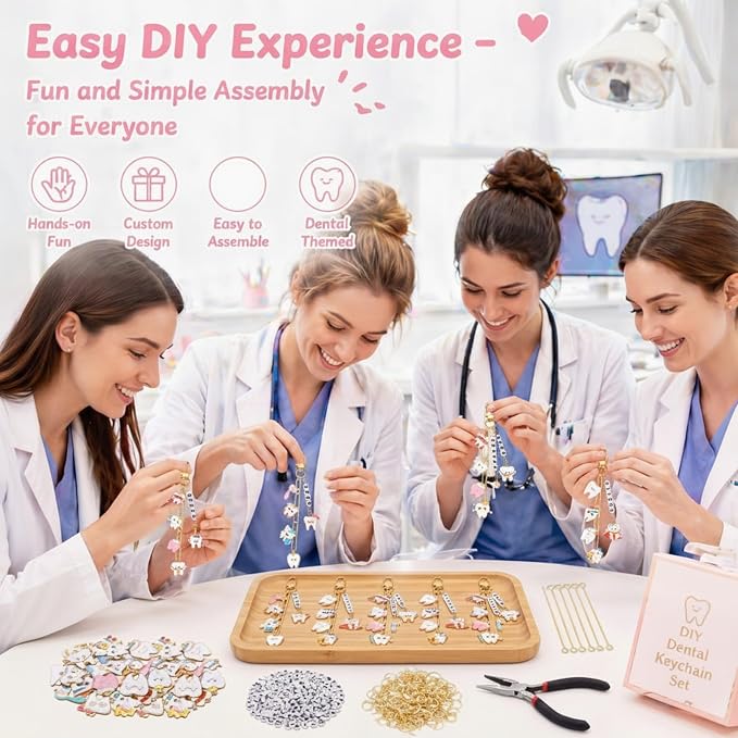 CraftyDream 558 Pcs Dental Keychains Gifts Dental Assistant Hygienist Gifts DIY - Image 2