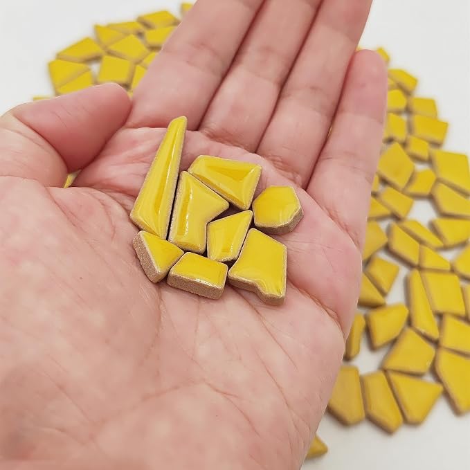 200g Ceramic Mosaic Tiles for Crafts, Irregular Stained Ceramic 0.2"x0.8" - Image 3