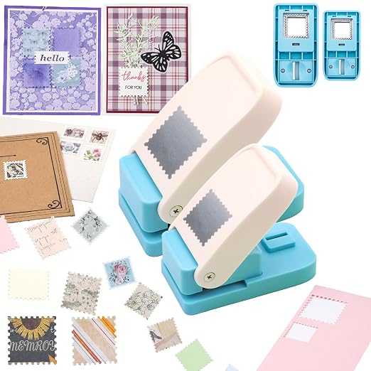 BAOFALI 2Pcs/Set Stamp Puncher 1x1inch &1.5x1.5inch Large Square Postage Stamp by BAOFALI