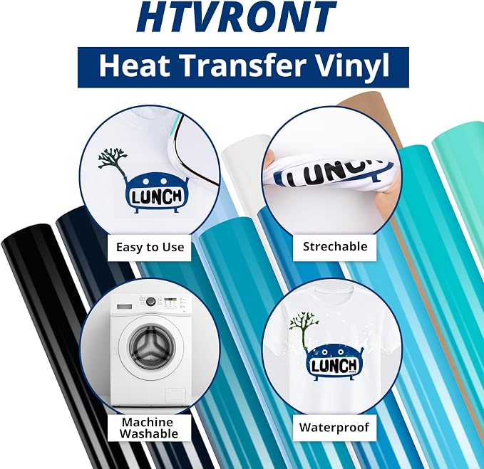 HTVRONT Heat Transfer Vinyl Blue HTV Vinyl - Image 5