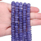 Songxi 5x8mm Natural Purple Blue Colored Jade Stone Rondelle Beads, Gemstone by SongXi