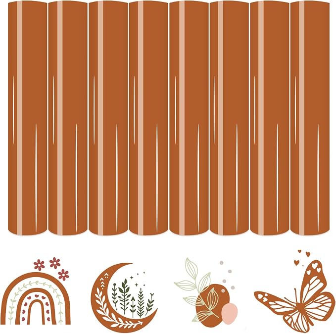 HTVSTD Chocolate Brown Boho HTV Heat Transfer Vinyl 8pcs 12×10in | Vivid Color by CraftingEveryday