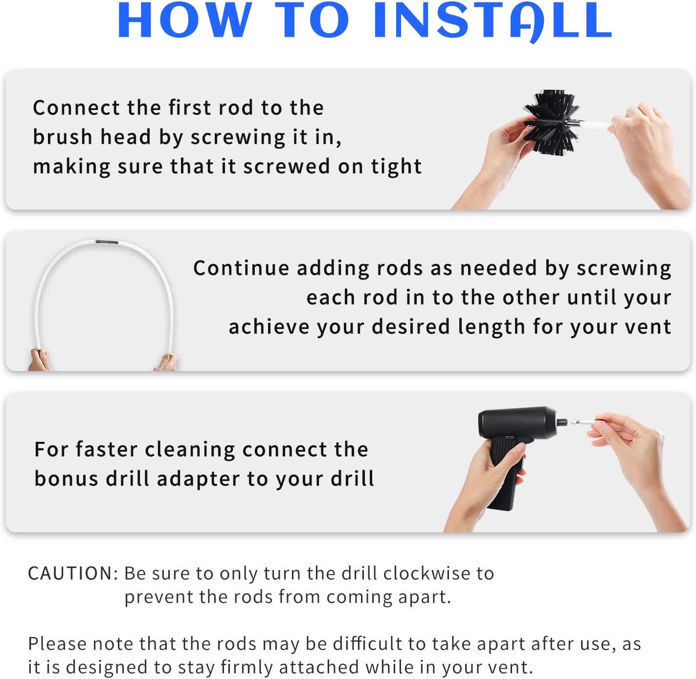 HOKLNUSE Dryer Vent Cleaner Kit Chimney Sweep Cleaning Tools Pellet Stove Cleaner Kit Air Dryer Duct Fireplace Brushes for Easy Lint Cleaning with 4" and 6" Brush Heads (Medium Duty, 20Feet)