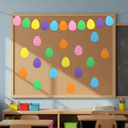 Ireer 48 Pcs Large Foam Easter Egg Cutouts 6 Inch Colorful Bulletin Board Decor - Image 3