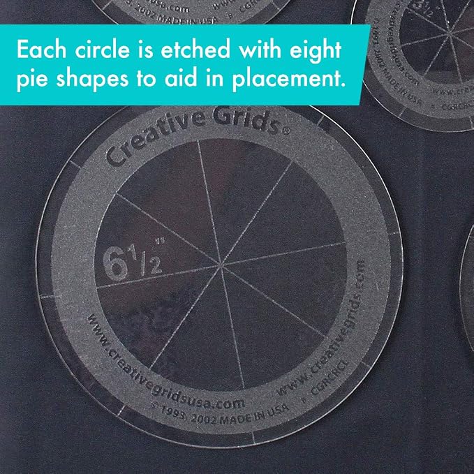 Creative Grids Quilt Ruler Circles Quilt Ruler - Image 6