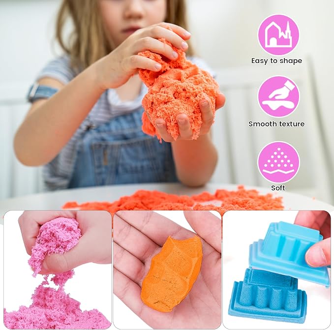 Play Sand for Kids, 6.8lbs of 10 Colored Magic Sands, Colorful Sensory Sand Kit - Image 3