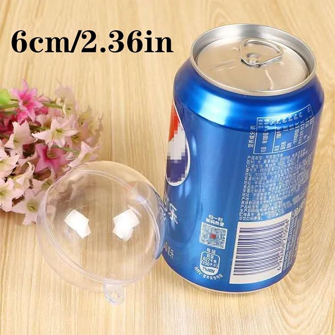20 Clear Fillable Ornaments Balls- 60mm/2.36" Transparent Plastic Thickened - Image 6