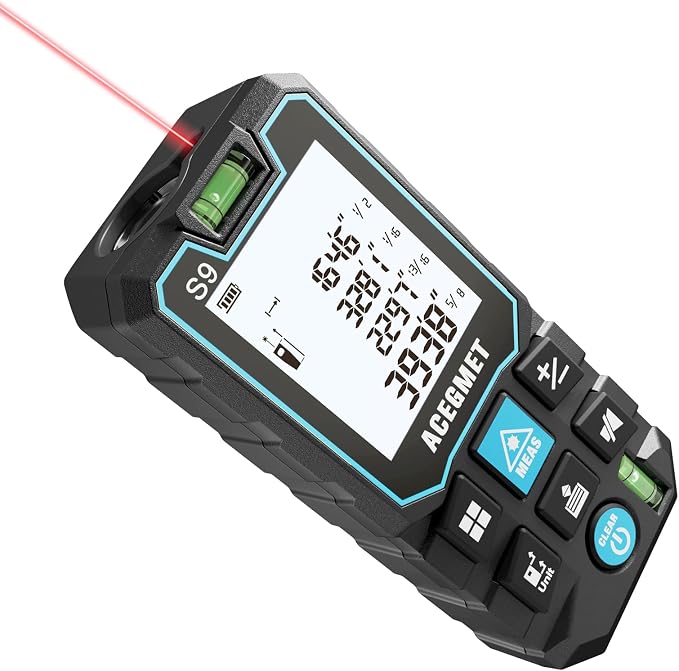 Laser Measure, ACEGMET Laser Measurement Tool Backlit LCD by ACEGMET