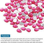 MECCANIXITY 50PCS Flat Back Acrylic Teardrop Gems 10x14mm Artificial Rhinestones - Image 4