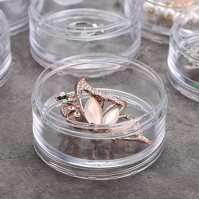 Hipiwe 2 Packs 5 Slot Clear Plastic Round Storage Jars - Image 8